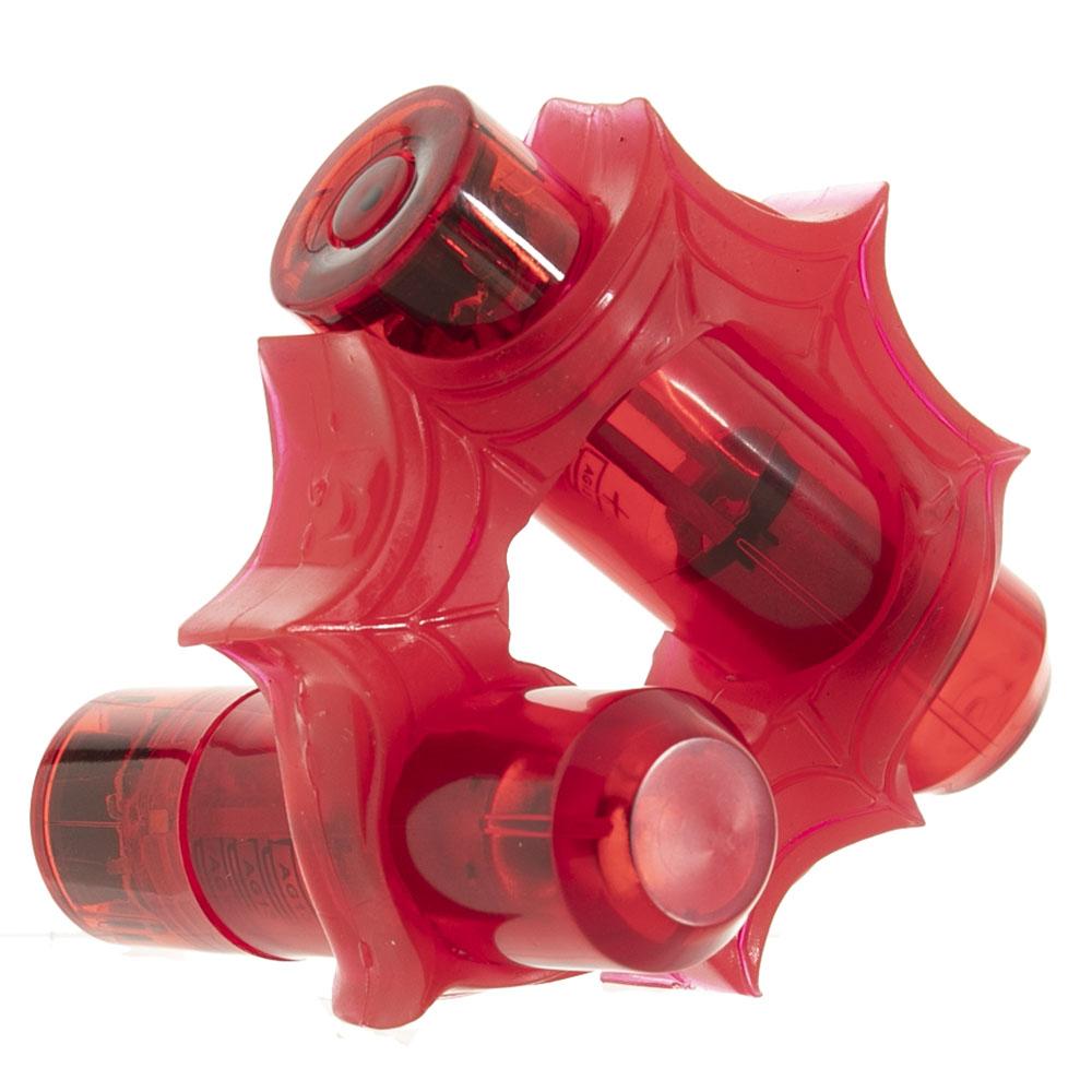 The Pleasure Web C-Ring and Bullet Set in Red