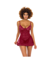 Load image into Gallery viewer, Unlined Lace Cup Babydoll W/ G-String
