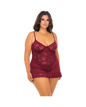 Load image into Gallery viewer, Unlined Lace Cup Babydoll W/ G-String
