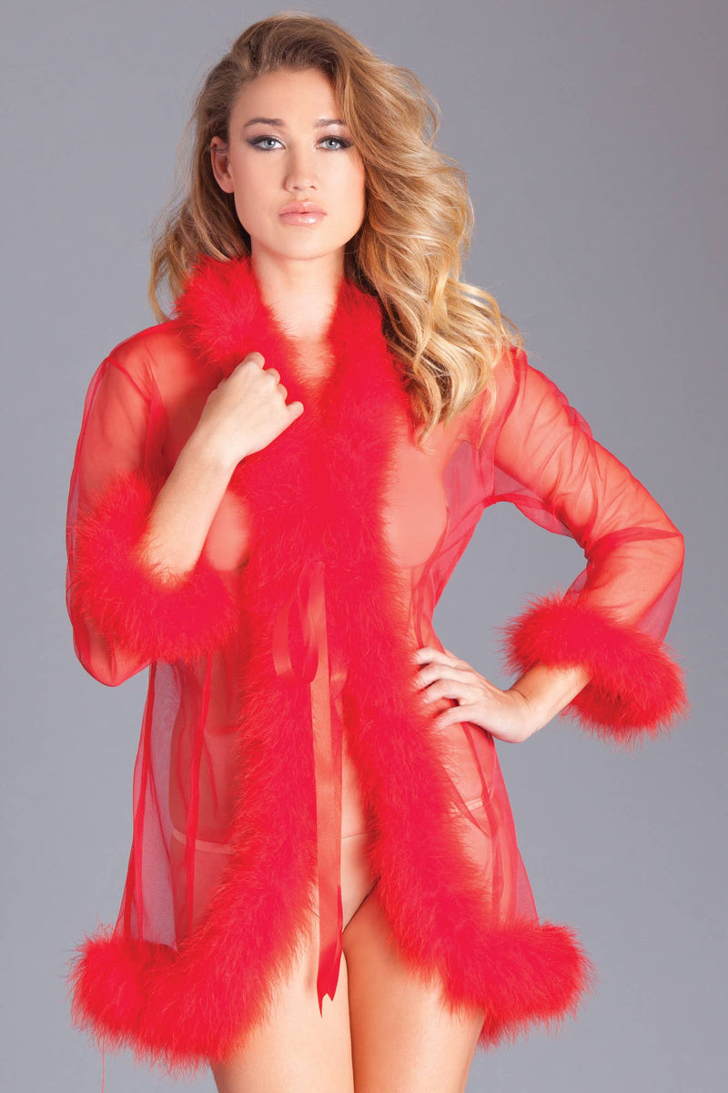 short length red robe