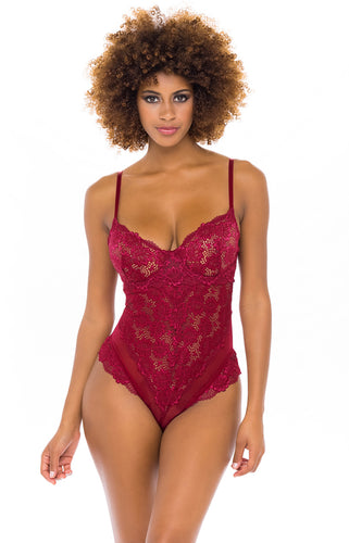 Unlined Lace Teddy With Underwire