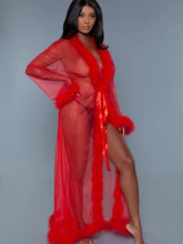 Load image into Gallery viewer, Marabou Robe Red
