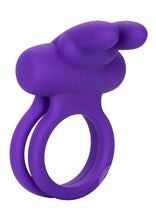 Load image into Gallery viewer, Silicone Rechargeable Dual Rockin Rabbit Multi Speed Cockring Waterproof Purple
