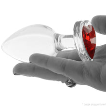 Load image into Gallery viewer, Booty Sparks Red Heart Gem Glass Anal Plug Set
