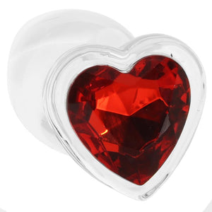 Booty Sparks Red Heart Gem Glass Anal Plug Set