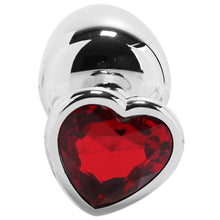 Load image into Gallery viewer, Booty Sparks Red Heart Gem Anal Plug in Medium
