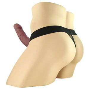 Fetish Fantasy Vibrating 9" Hollow Strap-On in Brown