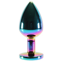 Load image into Gallery viewer, Medium Aluminum Plug with Rainbow Gem in Multicolor
