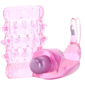 Stretchy Vibrating Bunny Enhancer in Pink