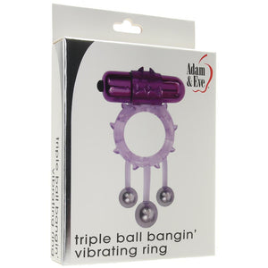 Triple Ball Bangin' Vibrating Ring in Purple Evolved Novelties