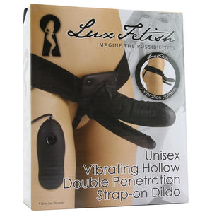 Unisex Vibrating Hollow Strap-On Double Penetrating Dildo